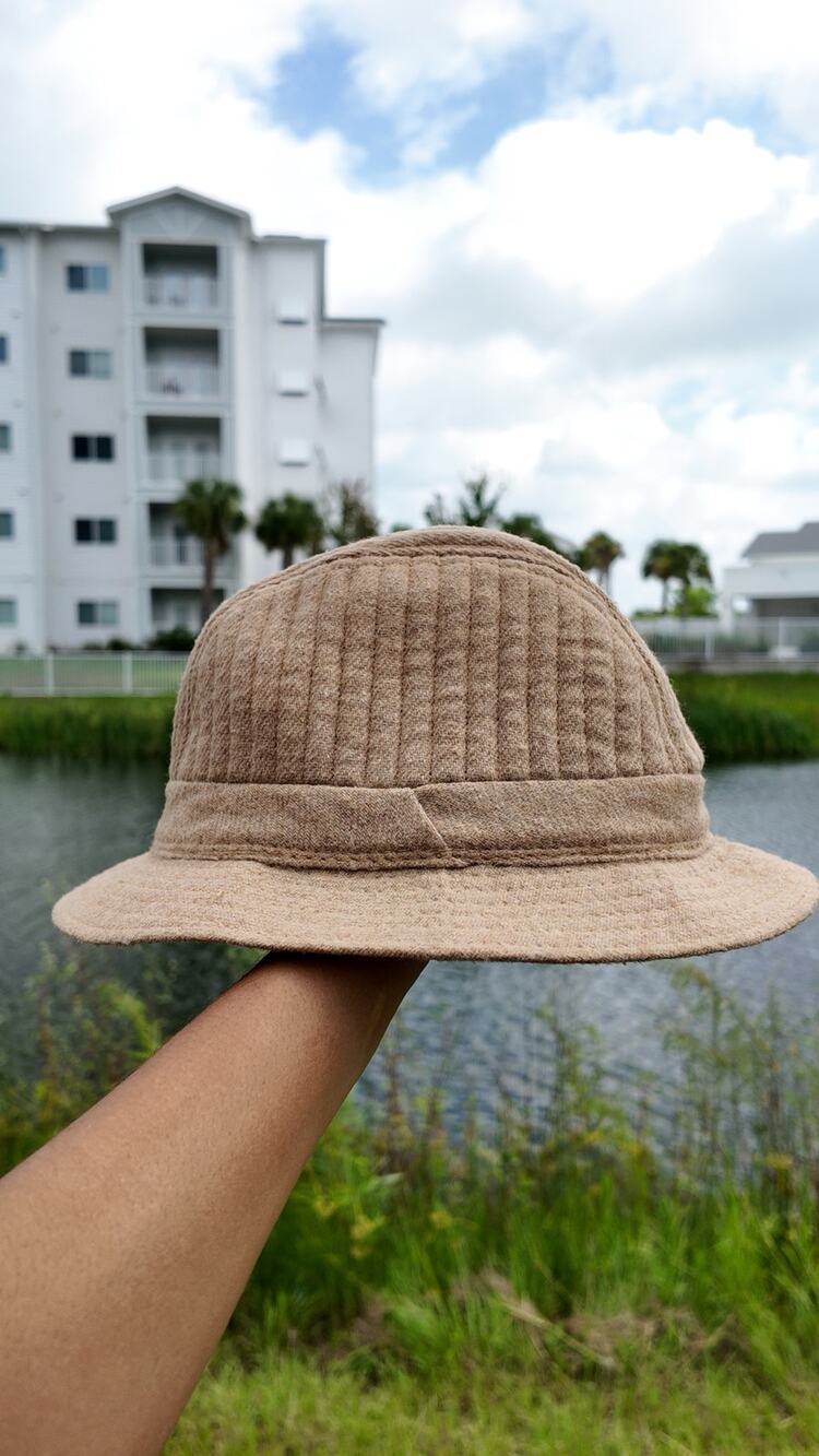 Totes Wool Blend Bucket Hat Tan Beige Quilted Cloche Women’s Medium